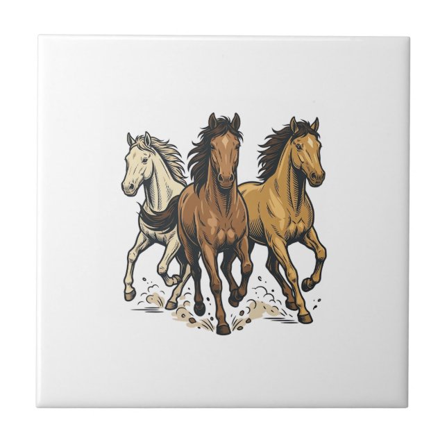 Carreau Conception de vecteur d'art de chevaux de course v (Devant)