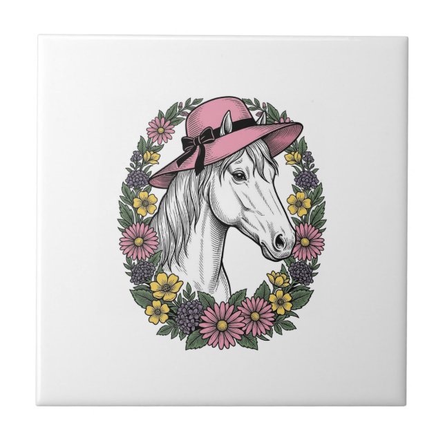 Carreau Conception de vecteur d'art de portrait de cheval  (Devant)