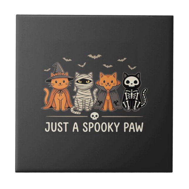 Carreau Conception de vecteur de costume de chat Halloween (Devant)
