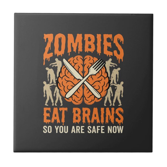 Carreau Conception de vecteur de Halloween drôle de zombie (Devant)