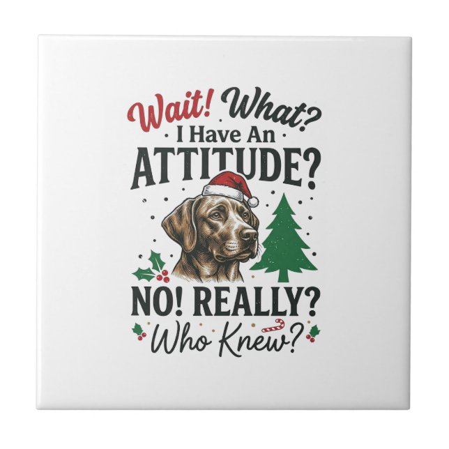 Carreau Conception de vecteur de Noël d'attitude de chien  (Devant)