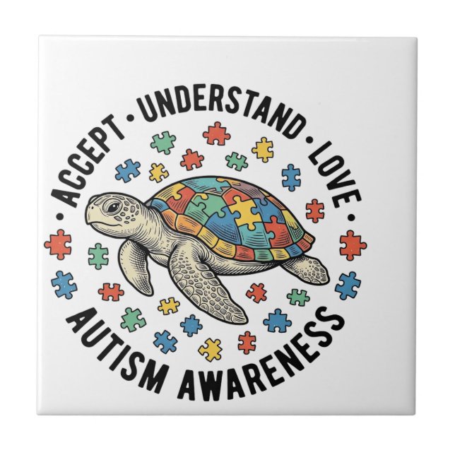 Carreau Conception de vecteur de puzzle de tortue de sensi (Devant)