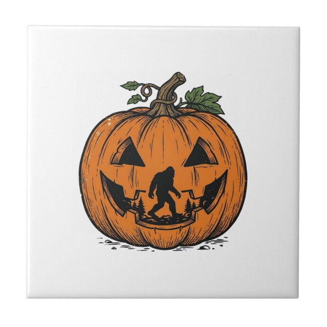 Carreau Conception de vecteur Halloween Citrouille Bigfoot (Devant)