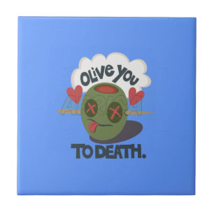 Carreau Conception de visage drôle "Olive My Heart" fantai