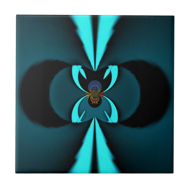 Carreau Conception de voyants cyan et noir de bord coupant (Devant)