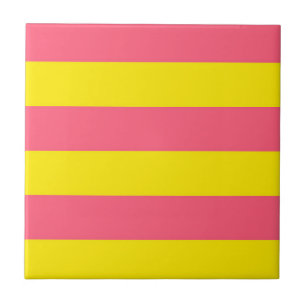 Carreau Conception des rayures rose et jaune