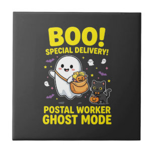 Carreau Conception d'Halloween pour les travailleurs posta