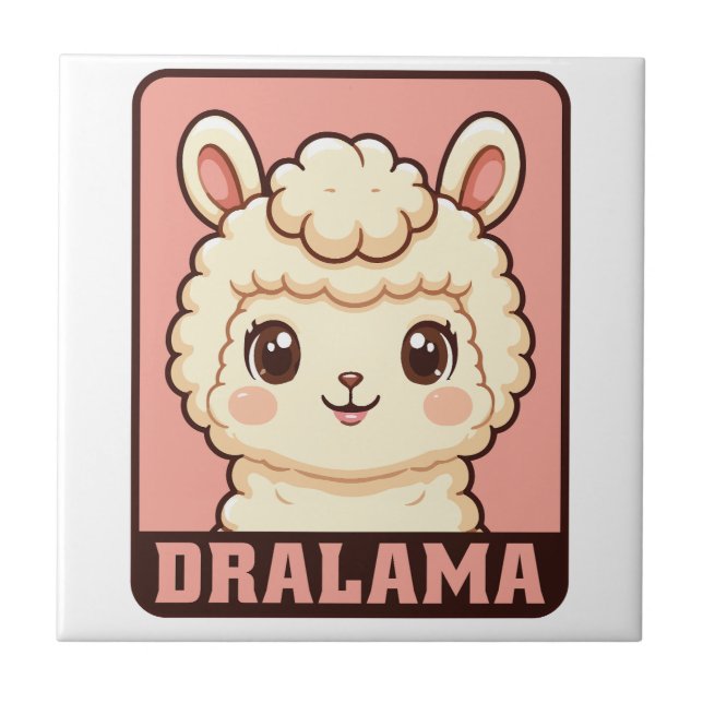 Carreau Conception d'illustration de lama mignon (Devant)