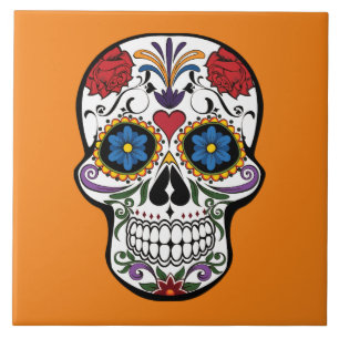 Carreau Conception du crâne peint