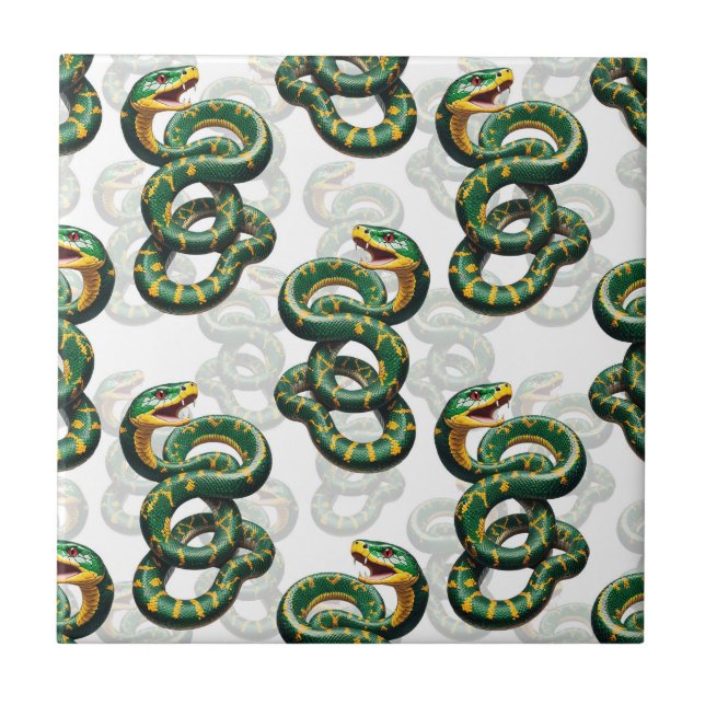 Carreau Conception du Motif de serpent Arrière - plan blan (Devant)