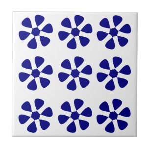 Carreau Conception florale bleue