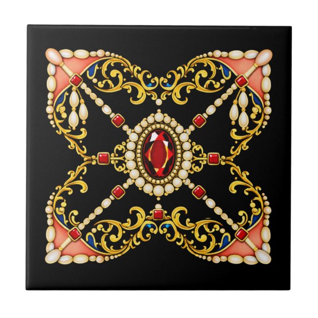 Carreau Conception Inspirée de Tudor Mary Reine des Écossa (Devant)