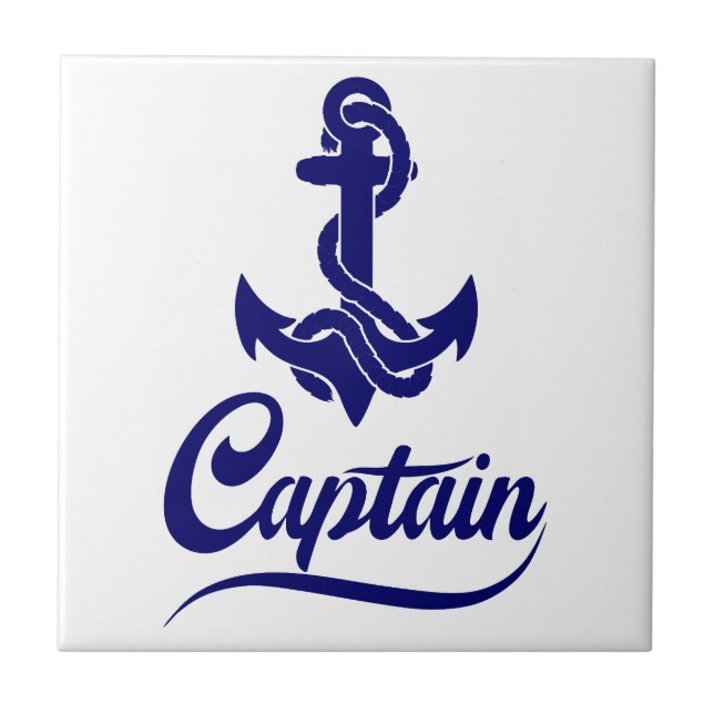 Carreau Conception nautique d'ancre de voilier capitaine (Devant)