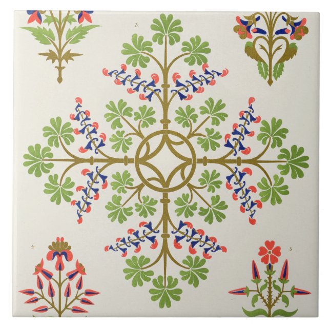 Carreau Conception rose de papier peint de motif, imprimée (Devant)