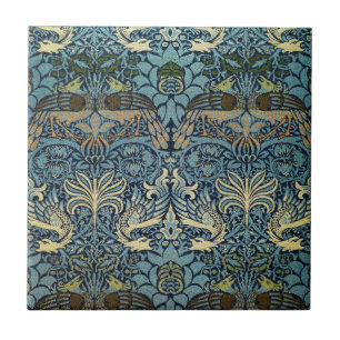 Carreau Conception tissée de William Morris Paon et Dragon