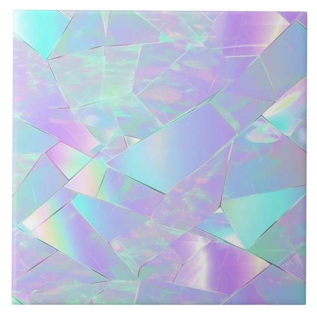 Carreau Conception turquoise et violette Iridescente (Devant)