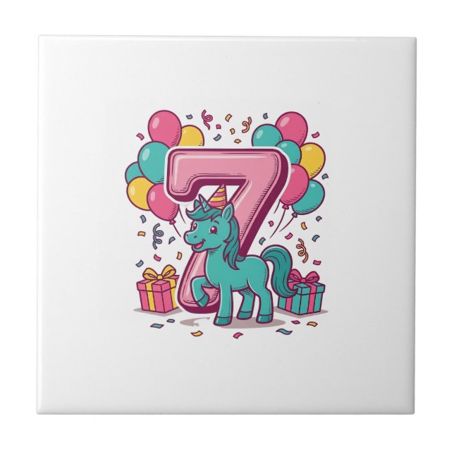 Carreau Conception vectorielle de poney mignon pour la fêt (Devant)