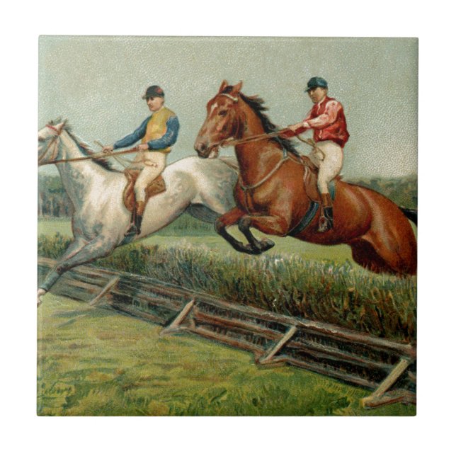 Carreau conception vintage de course de cheval (Devant)