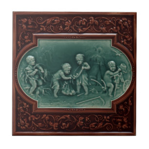 Carreau Conception vintage de la tuile c1890 Mintons de