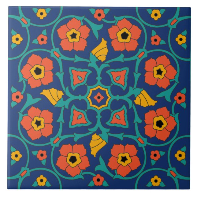 Carreau Conception vintage de tuile d'île de Catalina (Devant)