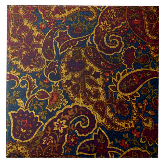 Carreau Conception vintage mignonne de Paisley de brun (Devant)