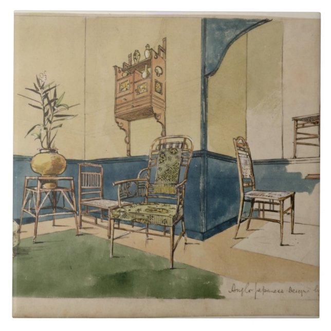 Carreau Conceptions Anglo-Japonaises, c.1860 (stylo et à (Devant)
