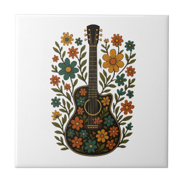 Carreau Conceptions Guitare & Fleurs (Devant)
