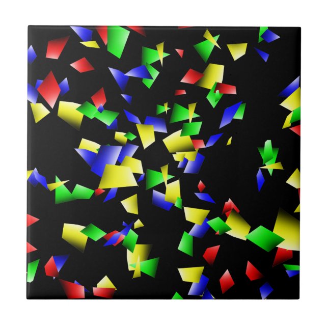 Carreau Confetti de fête - Arrière - plan noir (Devant)