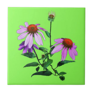 Carreau Confleur violet sur vert