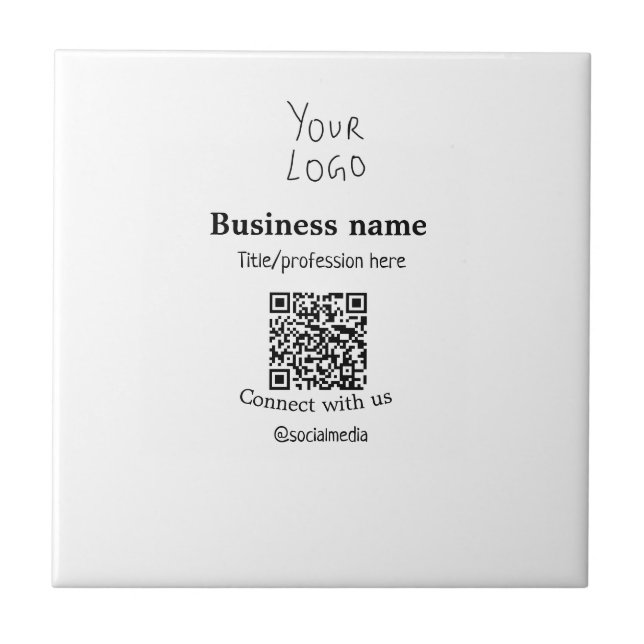 Carreau Connectez-vous avec nous logo entreprise QR nom de (Devant)