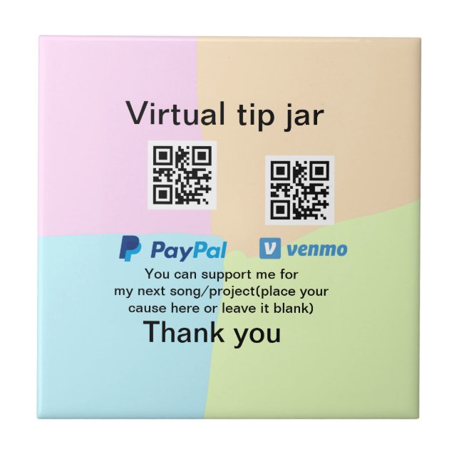 Carreau Conseil virtuel jar q r code argent don PayPal ven (Devant)