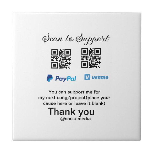 Carreau Conseil virtuel jar q r code argent don PayPal ven (Devant)