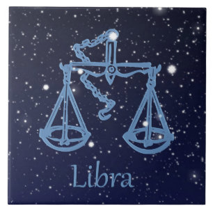 Carreau Constellation de la Balance et signe du zodiaque a