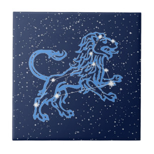 Carreau Constellation du Lion et signe du soleil en cérami