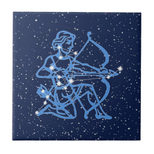 Carreau Constellation du Sagittaire et signe du zodiaque a