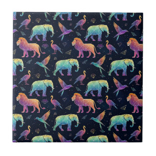 Carreau Constellation Géométrique Afrique Faune Art Animal
