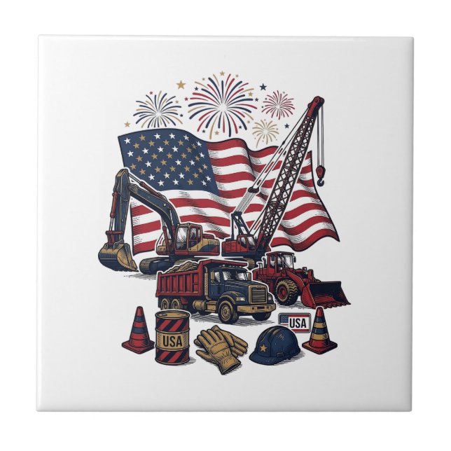 Carreau Construction Patriotique USA Vintage (Devant)