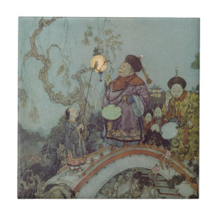 Carreau Conte de fées vintage, Rossignol par Edmund Dulac