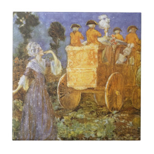 Carreau Contes de fées vintage Cendrillon et marraine fée