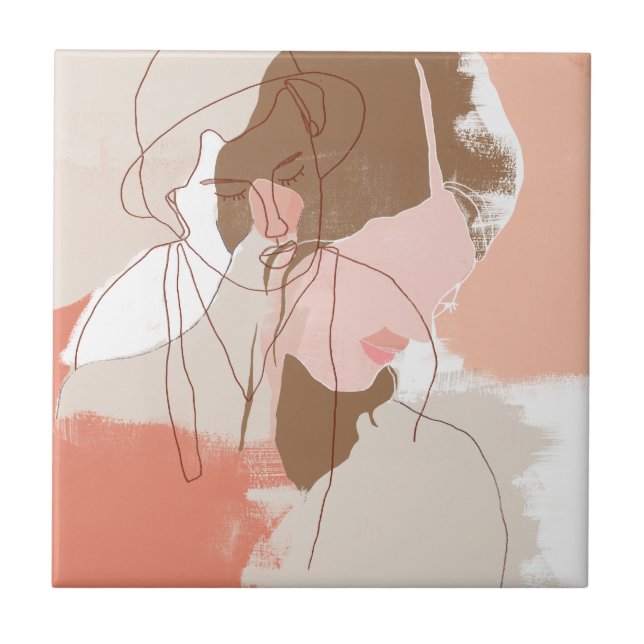 Carreau Contour peint Portrait féminin (Devant)