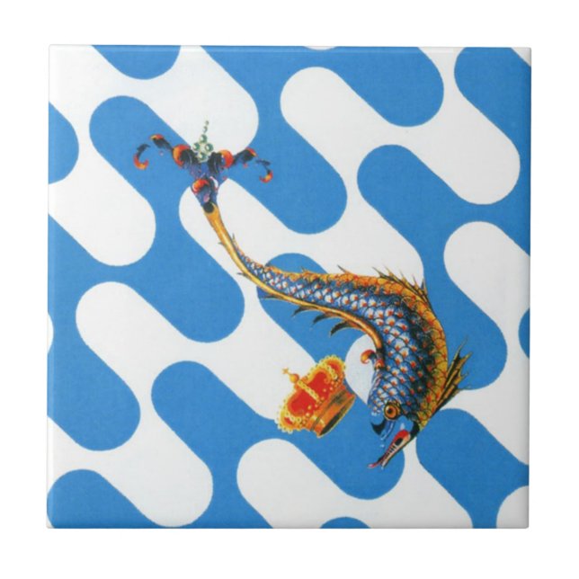 Carreau Contrada Capitana dell' Onda (Wave) Palio (Devant)