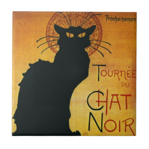 Carreau Conversation Noir - Chat noir