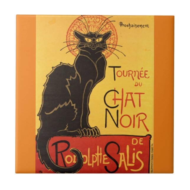 Carreau Conversation Noir Steinlen Belle Epoque Art Vintag (Devant)