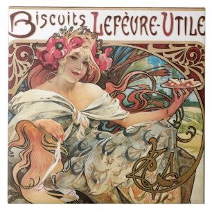 Carreau Cookie Art Nouveau Publicité Alphonse Mucha