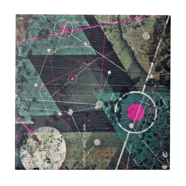 Carreau Cool Abstract Digital Graffiti Art Geometic (Devant)