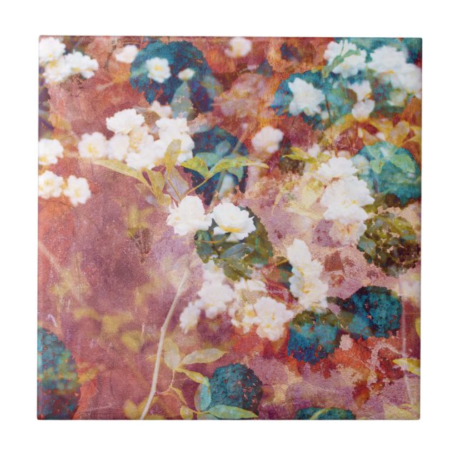 Carreau Cool, art tendance de motif fleuri romantique (Devant)