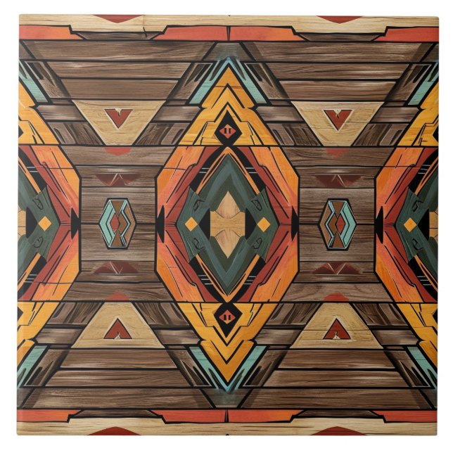 Carreau Cool Aztec faux bois (Devant)