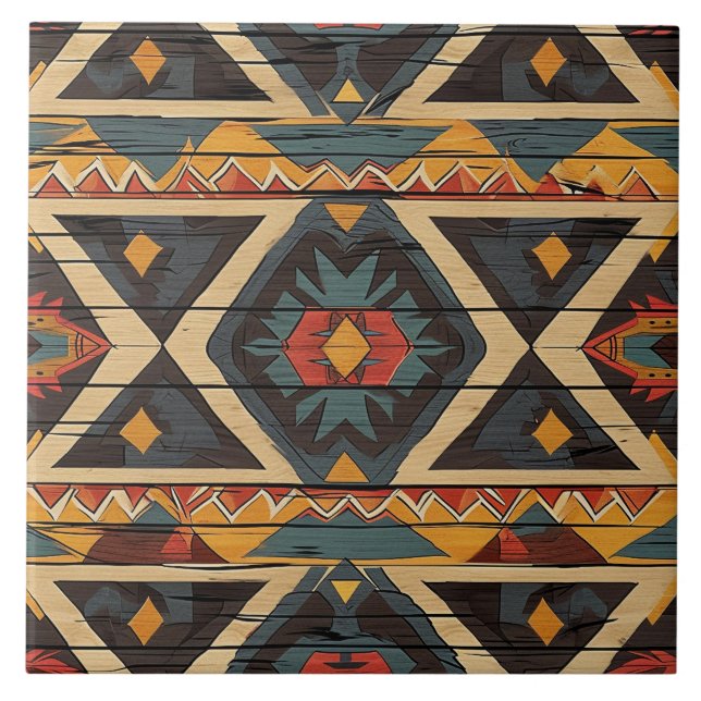 Carreau Cool Aztec faux bois (Devant)