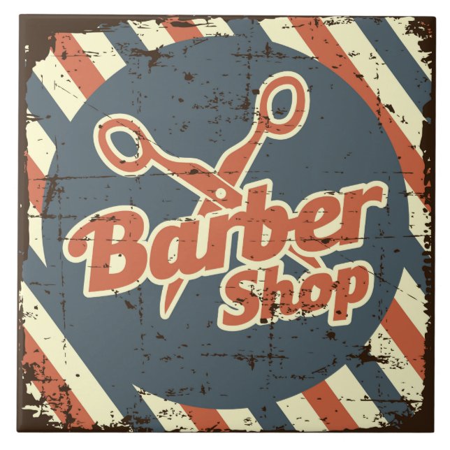 Carreau Cool Barber shop rétro (Devant)
