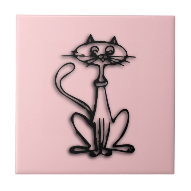 Carreau Cool Chat rose (Devant)